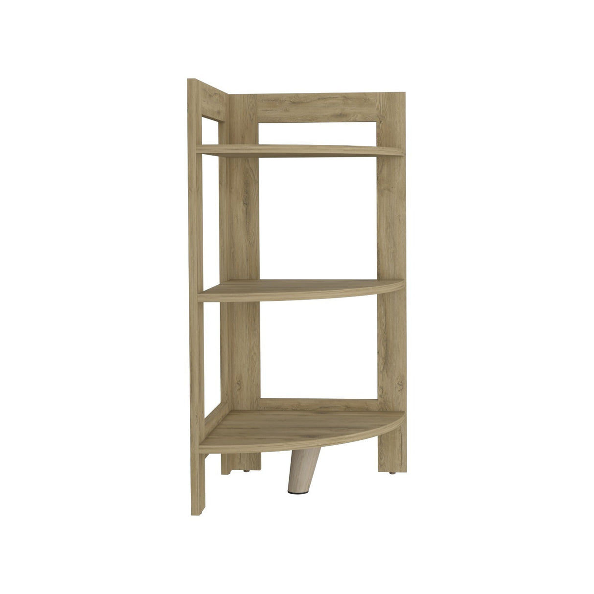 Mesa Auxiliar RIGA Macadamia 39 cm Rectangular Arqueado Esquinera con Tres Entrepaños - Mesas Auxiliares | Bylmo