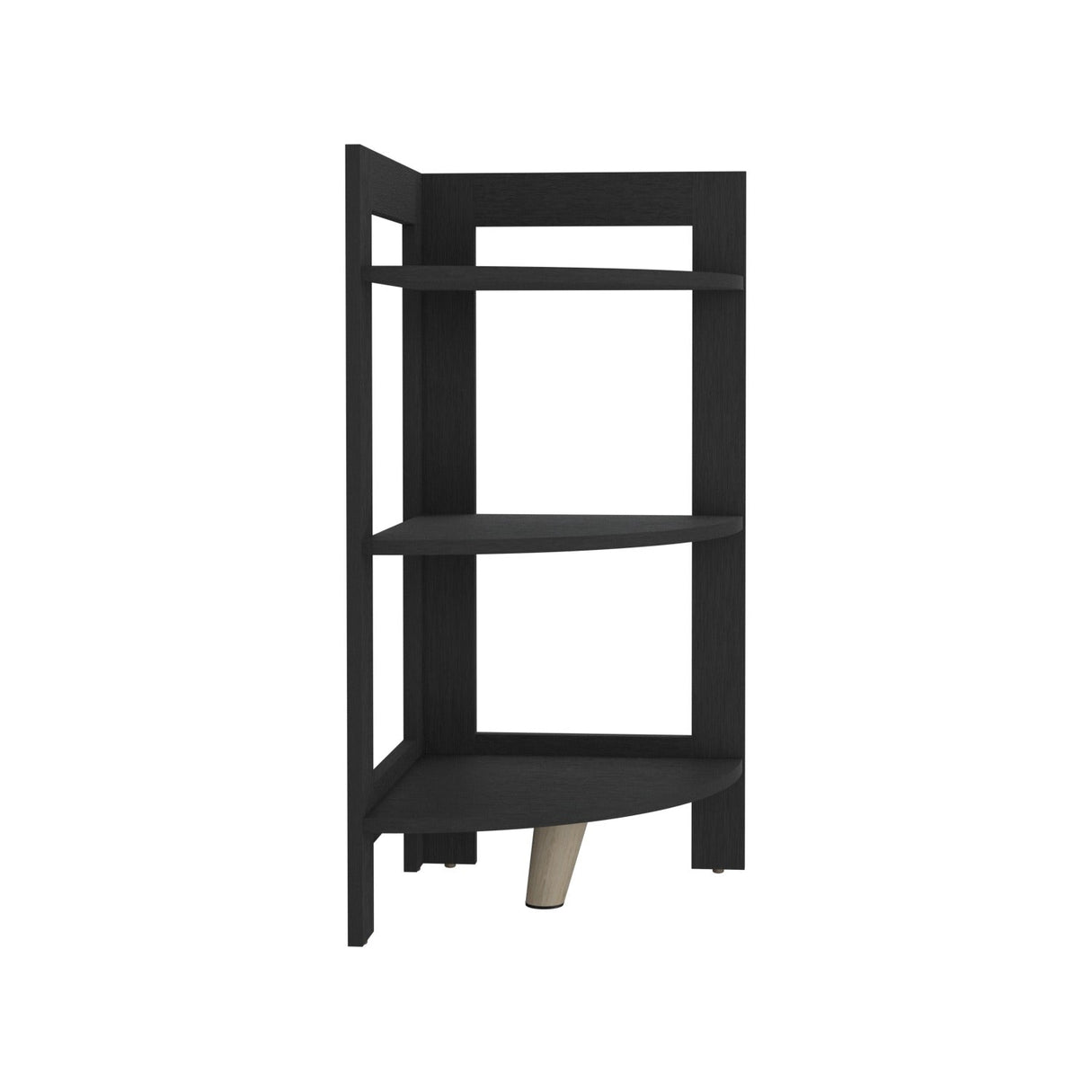 Mesa Auxiliar RIGA Wengue 39 cm Rectangular Arqueado Esquinera con Tres Entrepaños - Mesas Auxiliares | Bylmo