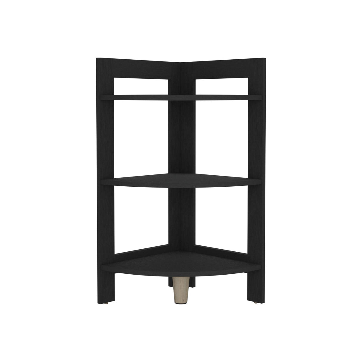 Mesa Auxiliar RIGA Wengue 39 cm Rectangular Arqueado Esquinera con Tres Entrepaños - Mesas Auxiliares | Bylmo