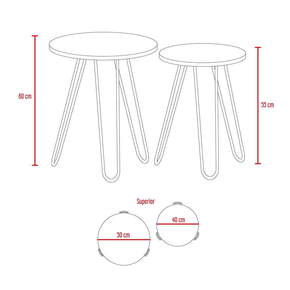 Set x2 Mesas Mamba Duna 50 cm - Mesas | Bylmo