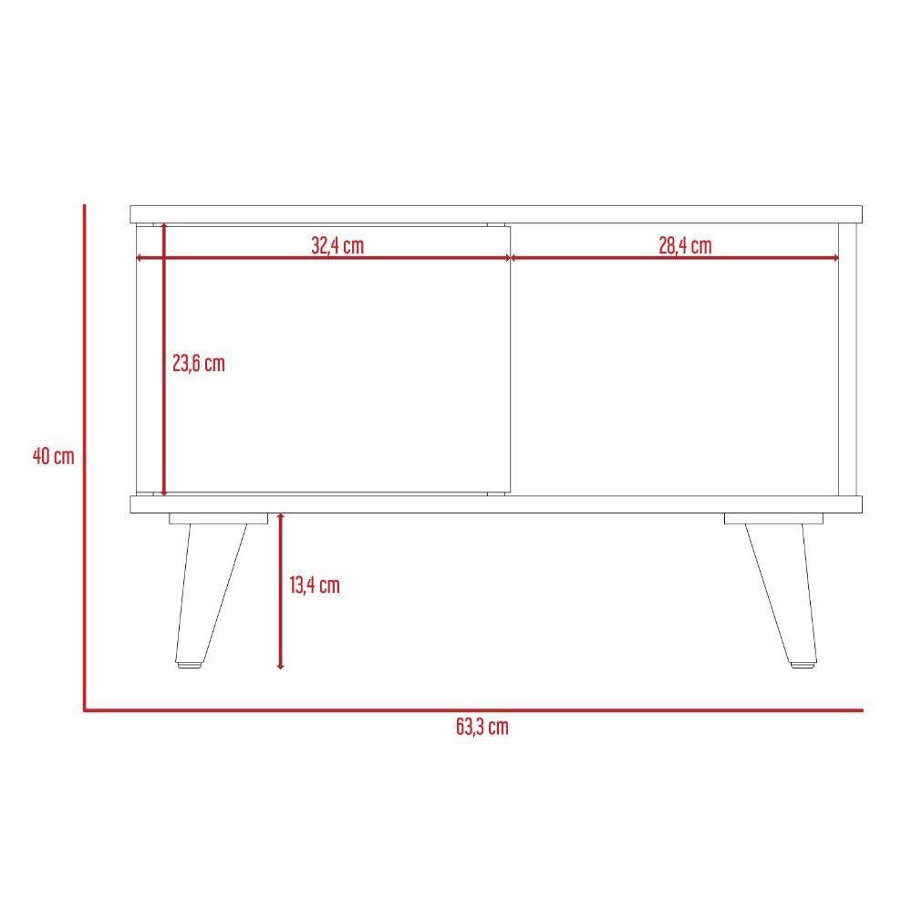 Mesa Alina Duna y Blanco 95 cm con Una Puerta - Mesas | Bylmo
