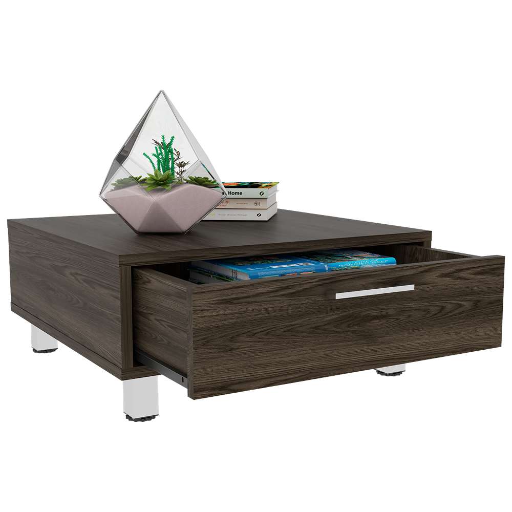 Mesa de Centro Beijing Coñac 60x26.3cm Rectangular con Patas y con Compartimientos - Mesas | Bylmo