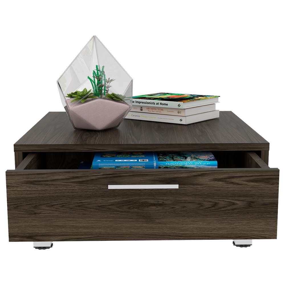 Mesa de Centro Beijing Coñac 60x26.3cm Rectangular con Patas y con Compartimientos - Mesas | Bylmo
