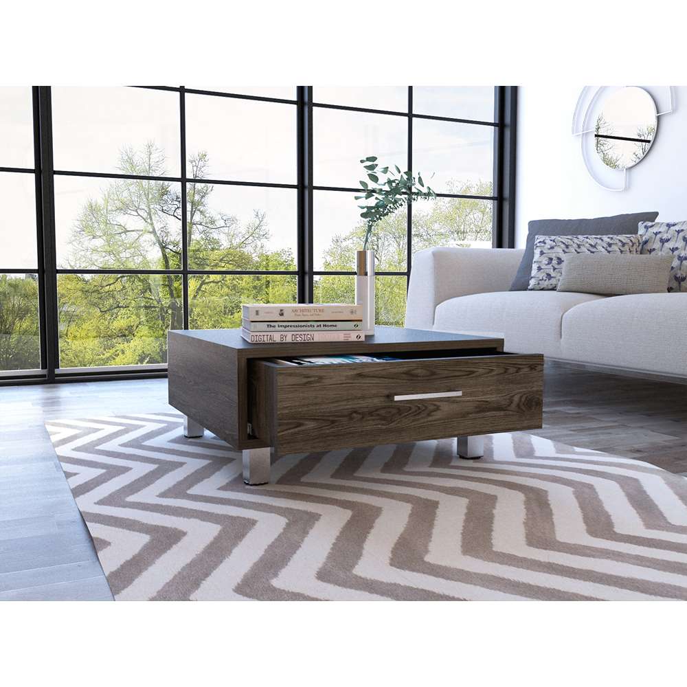 Mesa de Centro Beijing Coñac 60x26.3cm Rectangular con Patas y con Compartimientos - Mesas | Bylmo