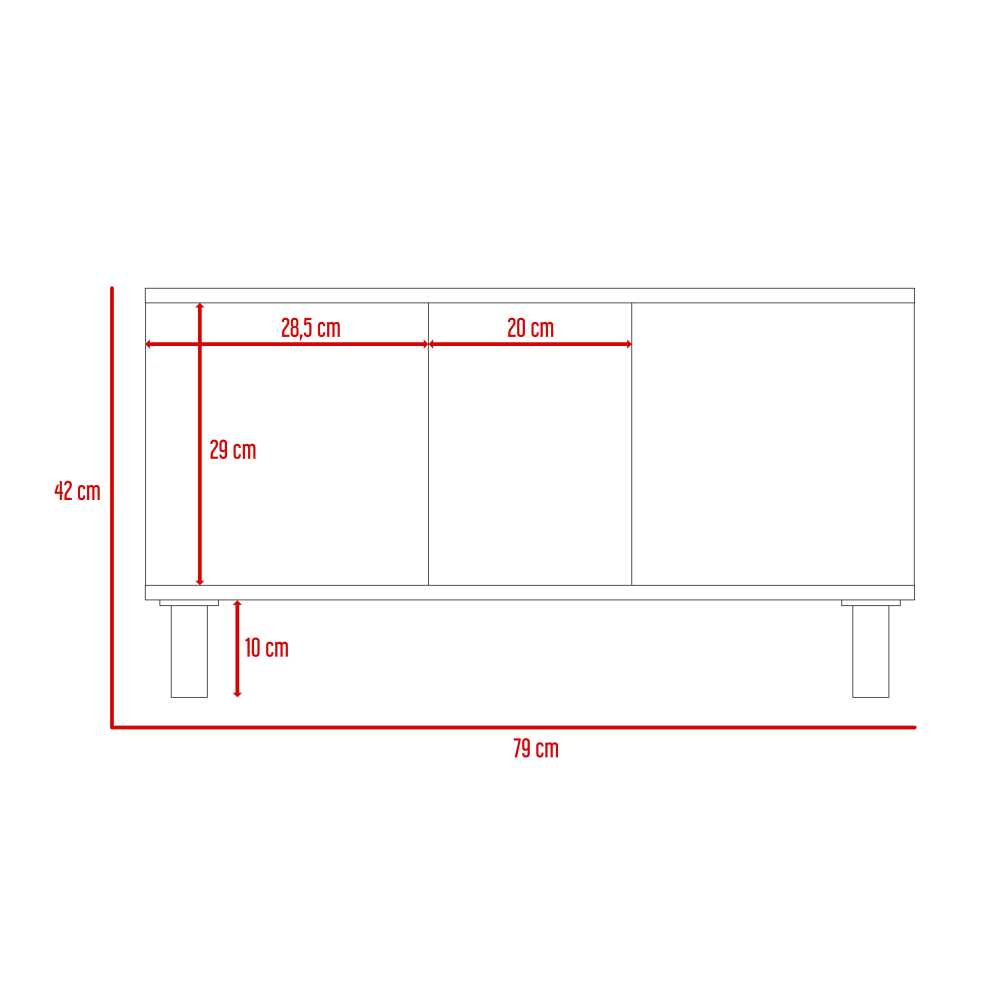 Mesa de Centro Bellagio Siena 79x42cm Rectangular con Patas y con Compartimientos - Mesas | Bylmo