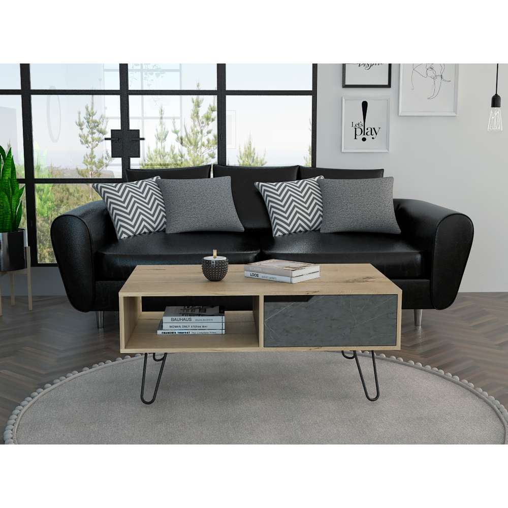 Mesa Mónaco Duna y Onix 100 cm con Un Cajón - Mesas | Bylmo