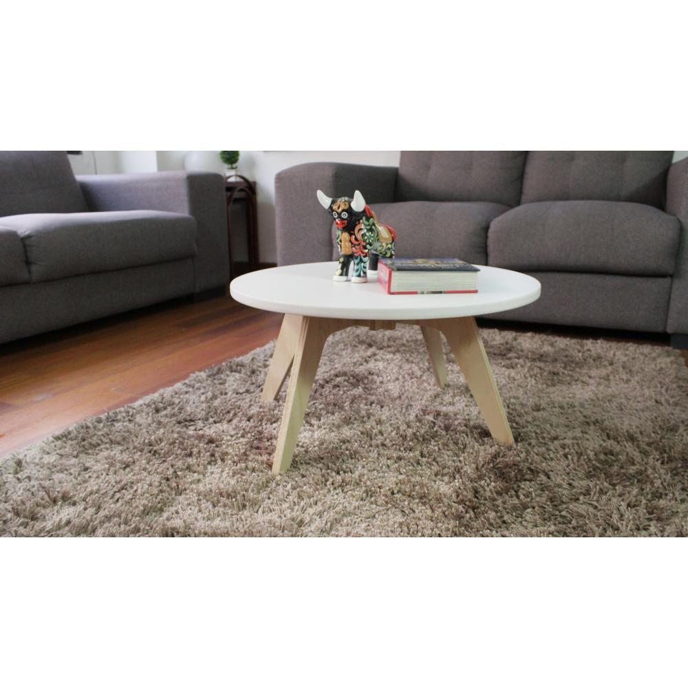 Mesa de Centro Neusa Blanco 60x34cm Circular con Patas - Mesas | Bylmo
