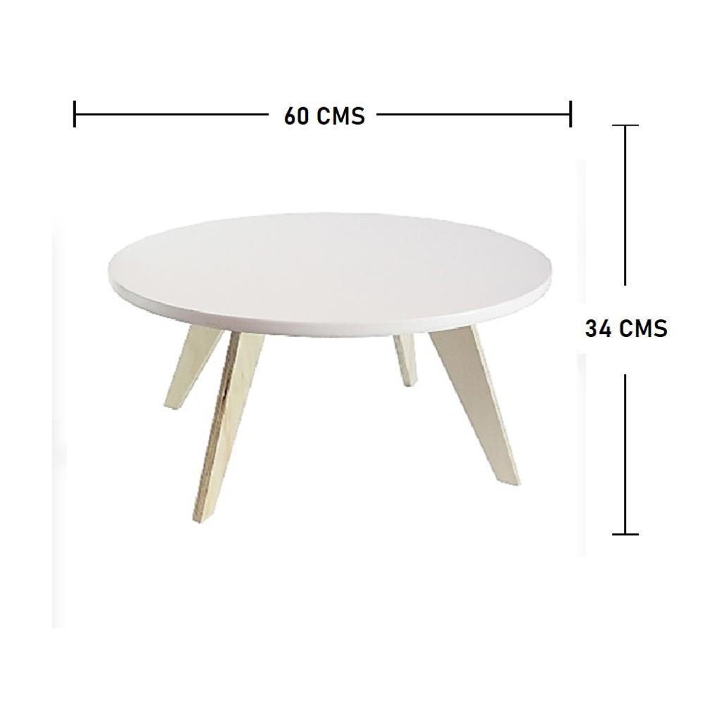 Mesa de Centro Neusa Blanco 60x34cm Circular con Patas - Mesas | Bylmo