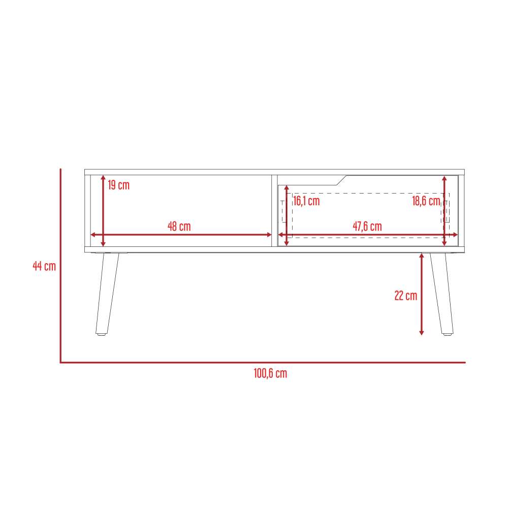 Mesa Oslo Duna y Blanco 100 cm con Un Cajón - Mesas | Bylmo