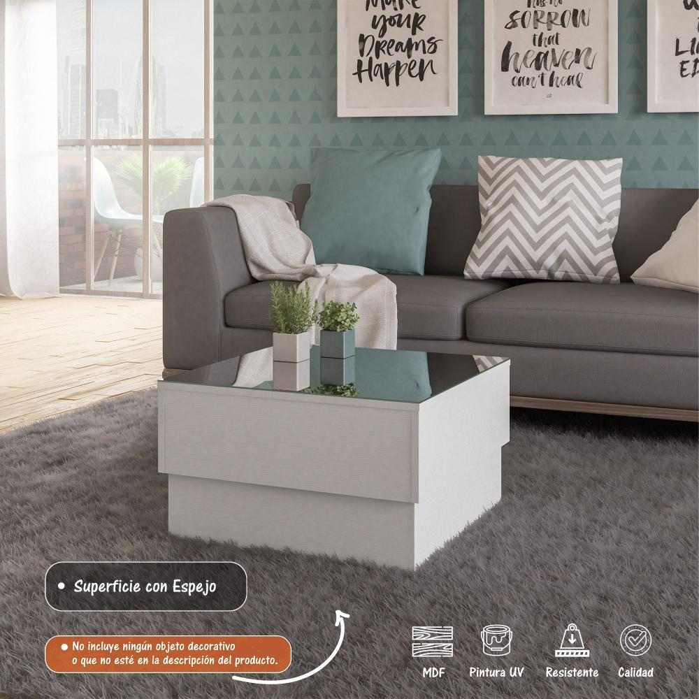 Mesa de Centro Parati Blanco 60x35cm Cuadrado - Mesas | Bylmo