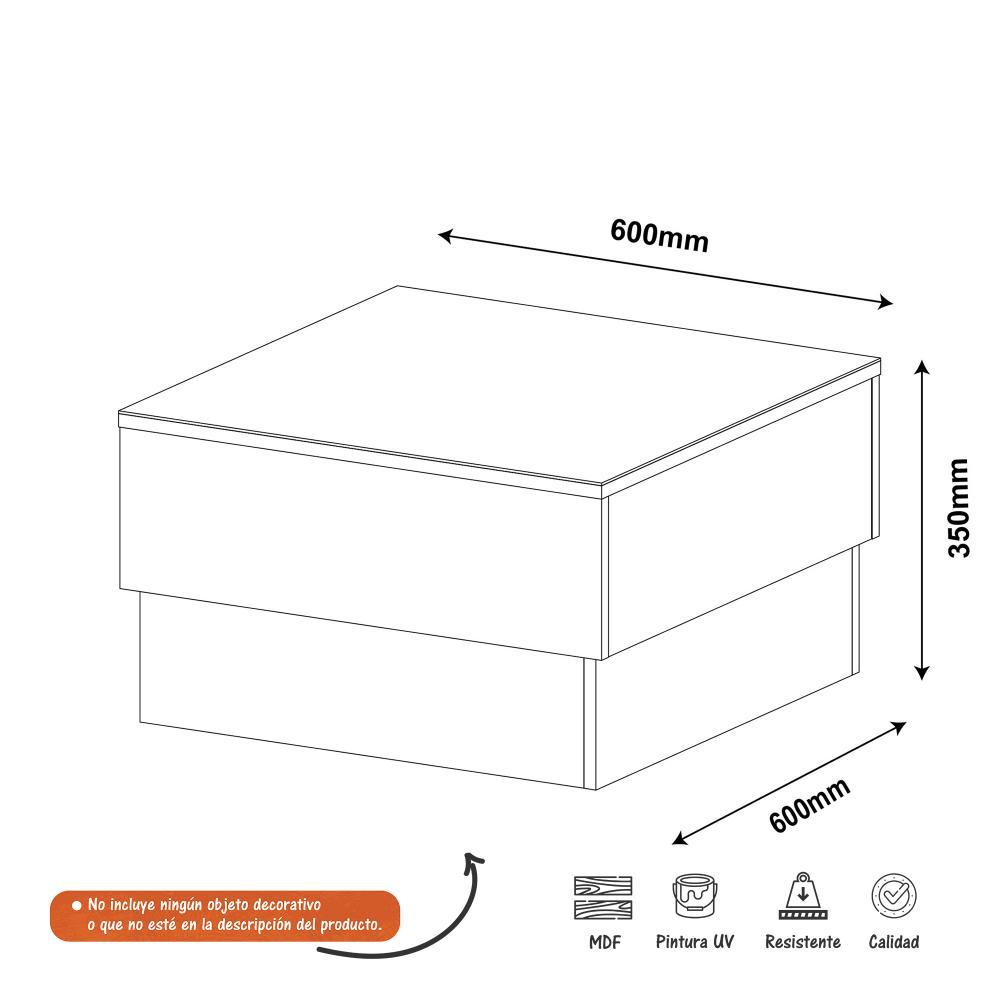 Mesa de Centro Parati Cafe 60x35cm Cuadrado - Mesas | Bylmo