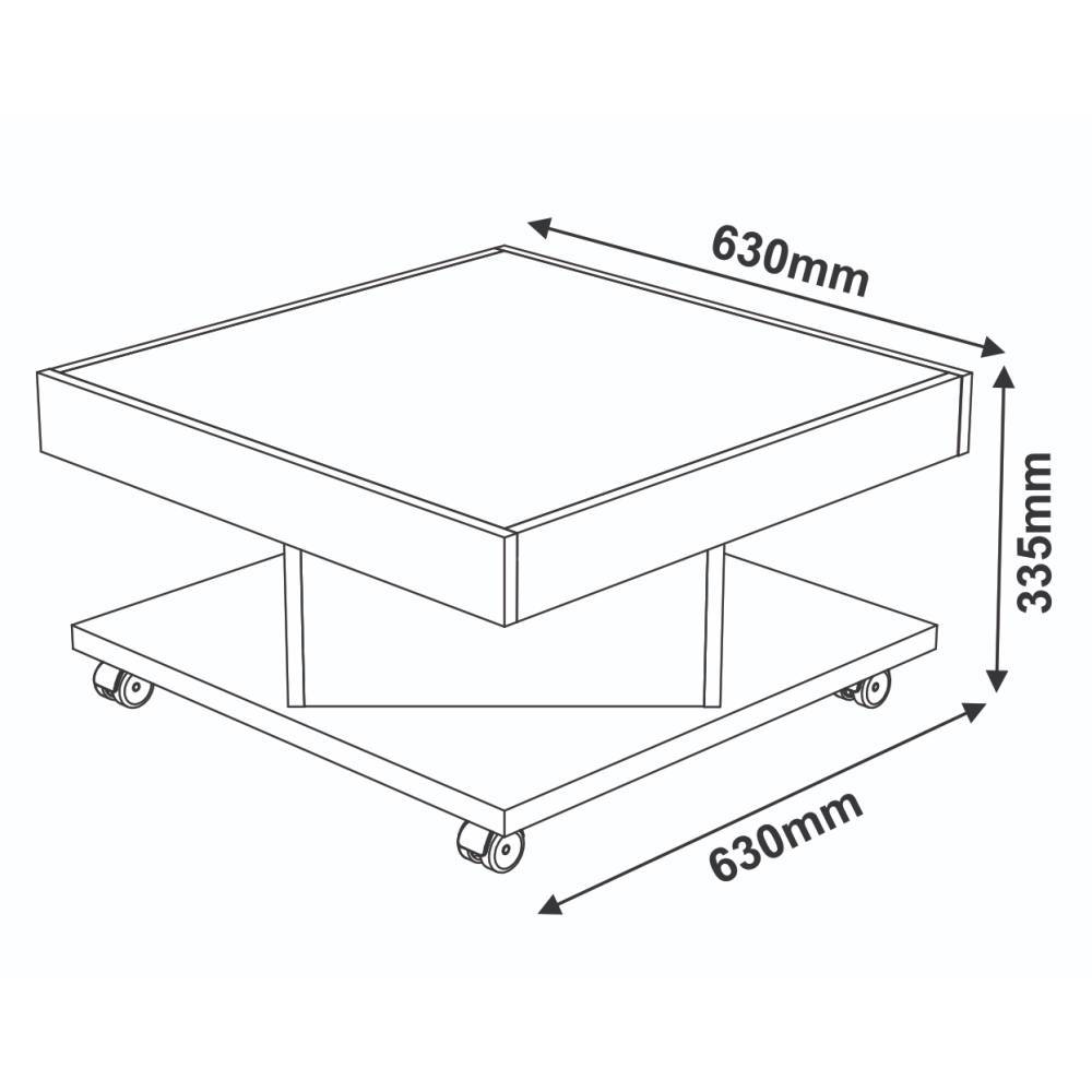 Mesa de Centro Pino y Blanco 63x33.5cm Cuadrado Con Ruedas - Mesas | Bylmo