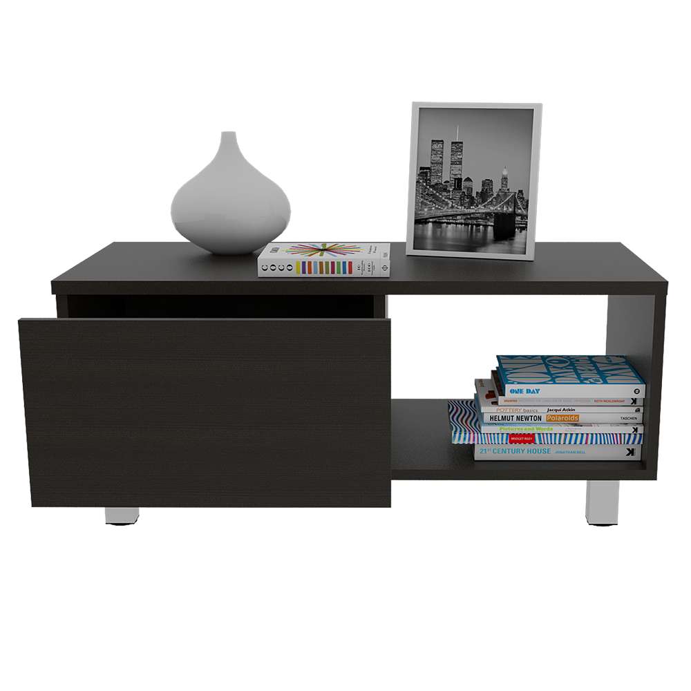 Mesa de Centro Torence Wengue 80.1x35cm Rectangular con Patas y con Compartimientos - Mesas | Bylmo