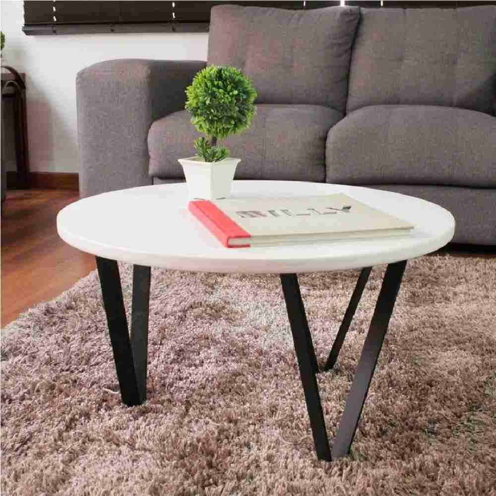 Mesa de Centro Vitory Blanco 60x36cm Circular con Patas Metálicas - Mesas | Bylmo