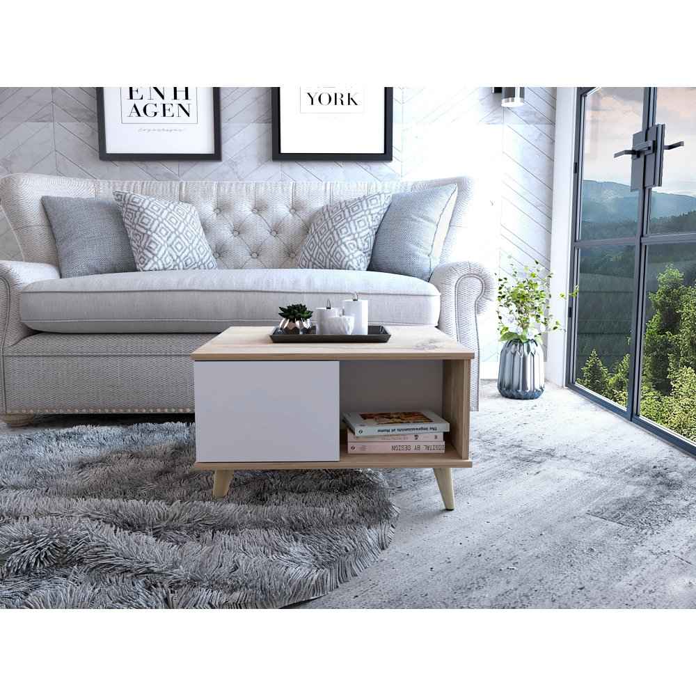 Mesa Alina Duna y Taupe 95 cm con Una Puerta - Mesas | Bylmo