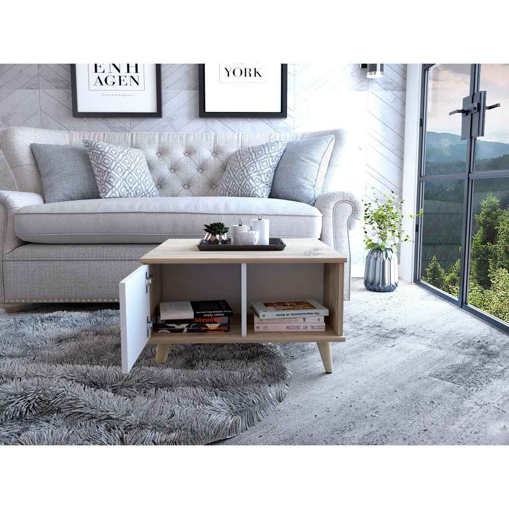 Mesa Alina Duna y Taupe 95 cm con Una Puerta - Mesas | Bylmo