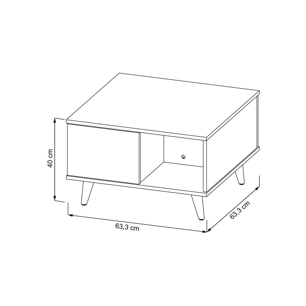 Mesa Alina Duna y Taupe 95 cm con Una Puerta - Mesas | Bylmo