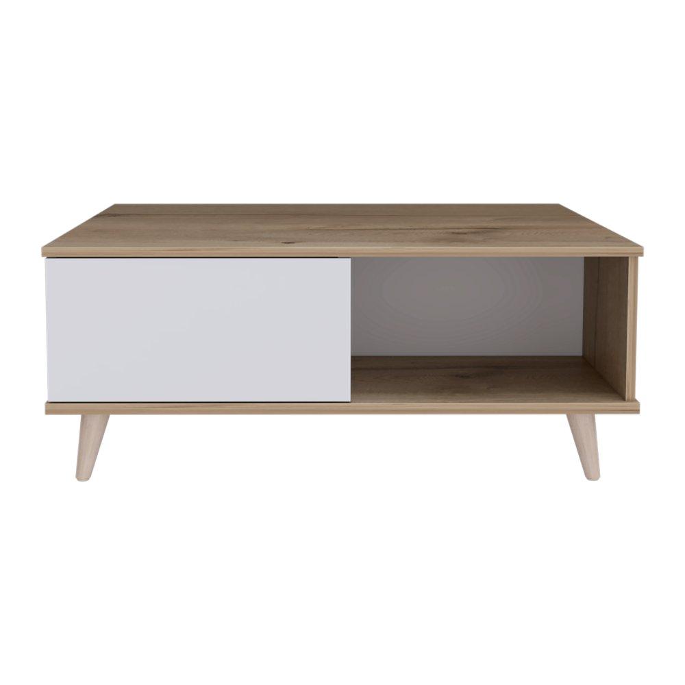 Mesa Alina Duna y Blanco 95 cm con Una Puerta - Mesas | Bylmo