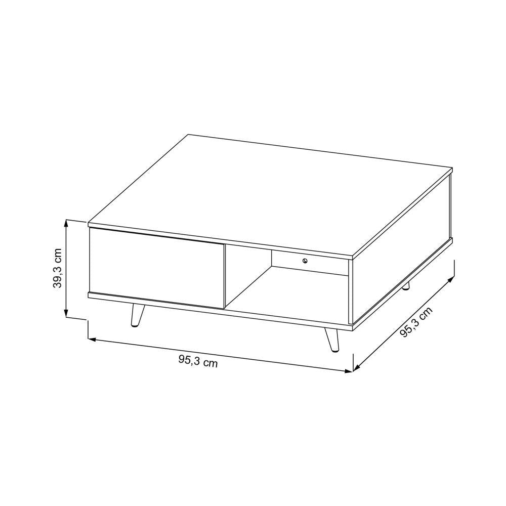 Mesa Alina Duna y Blanco 95 cm con Una Puerta - Mesas | Bylmo