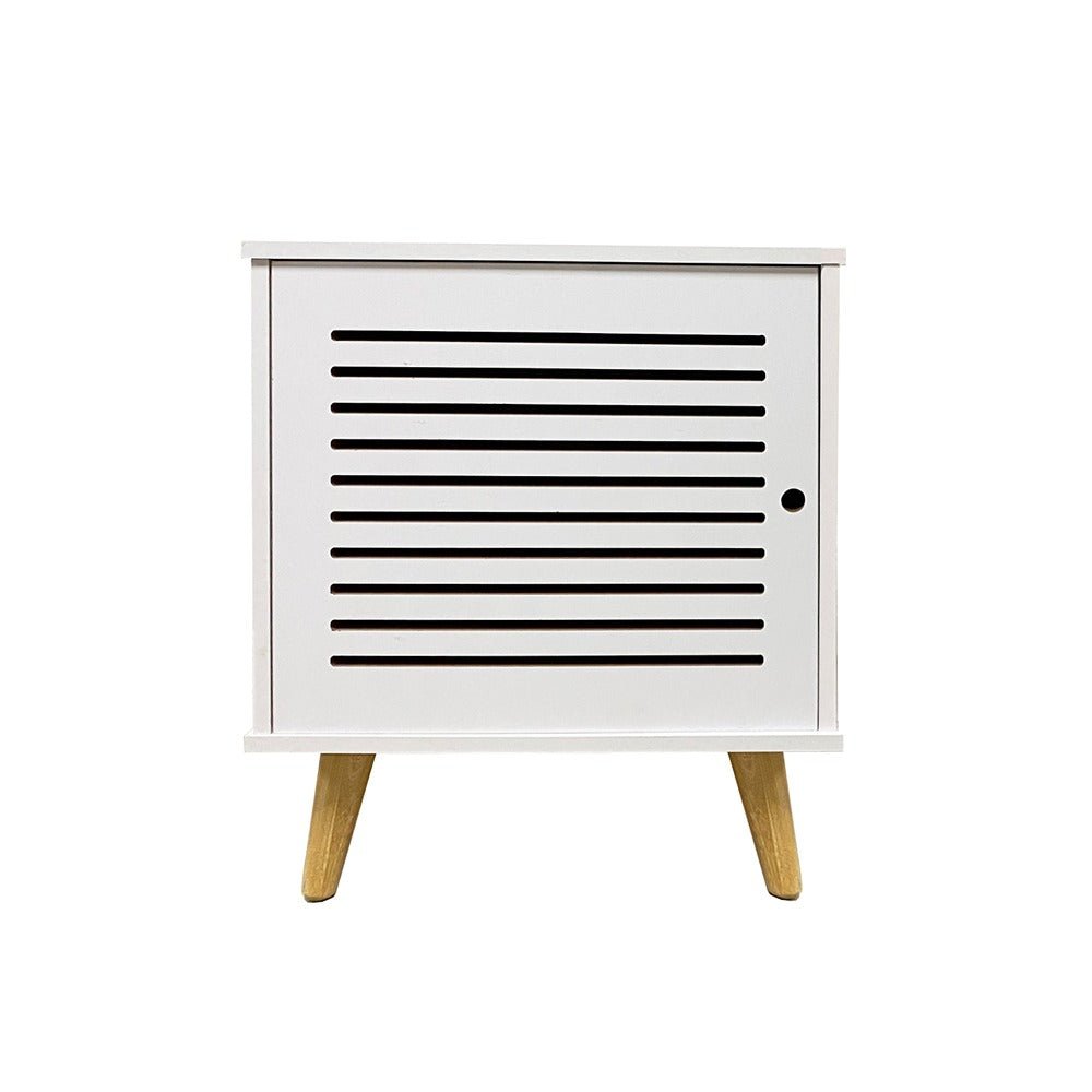 Mesa de Noche Tolu Blanco 40 cm con Una Puerta - Mesas de Noche | Bylmo
