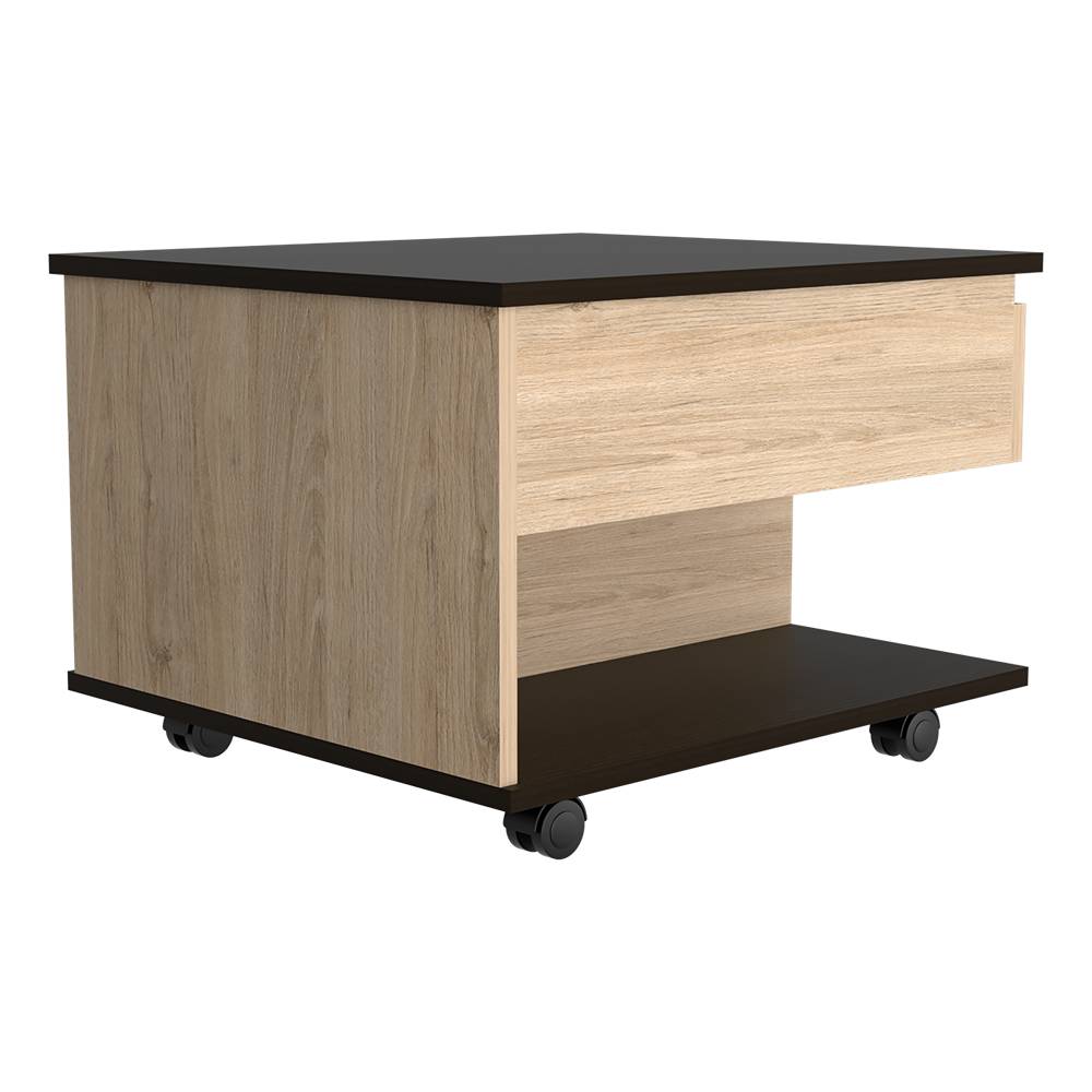 Mesa de Centro Rovere 55x39cm Rectangular Transformable Con Ruedas - Mesas | Bylmo