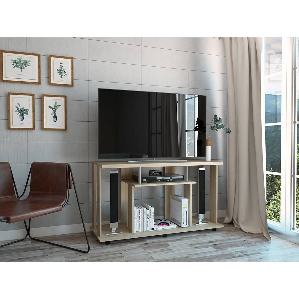 Mesa para TV Lannes Rovere 120.9x67cm Para TV Hasta 55 Pulgadas sin Cajones y con Patas - Muebles para TV | Bylmo