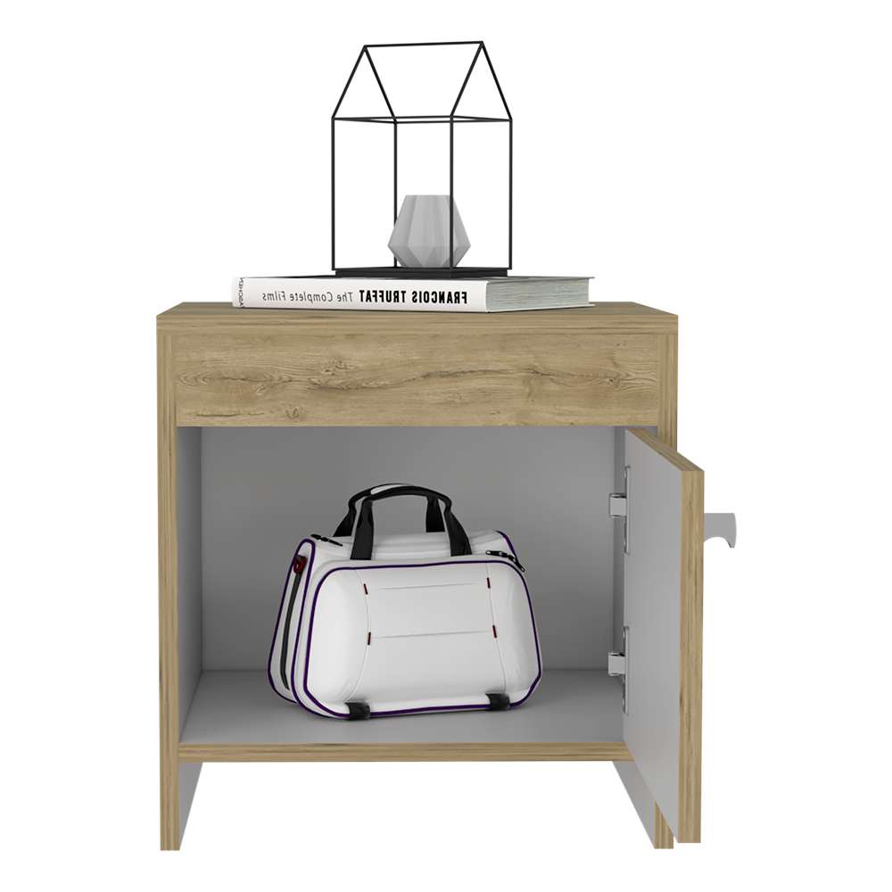 Mesa de Noche Colore Macadamia 40x41.6cm con Una Puerta - Mesas de Noche | Bylmo