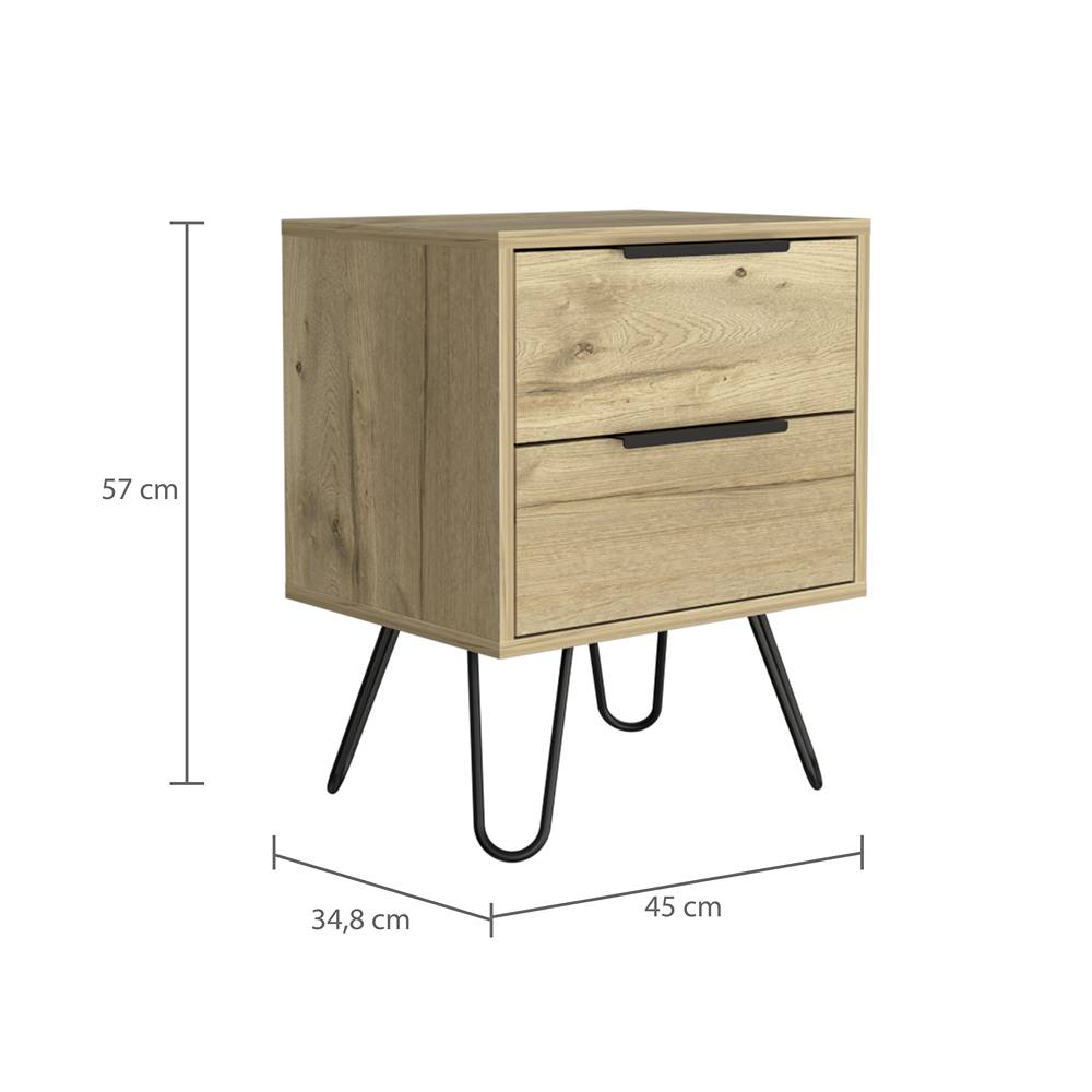 Mesa de Noche Concept D Duna 45x57cm con Dos Cajones - Mesas de Noche | Bylmo