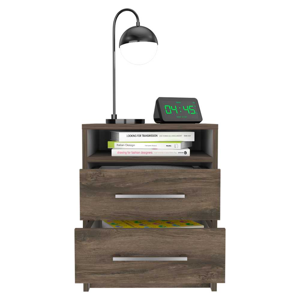 Mesa de Noche Eter Bellota 40x50.7cm con Dos Cajones y con Un Compartimiento - Mesas de Noche | Bylmo