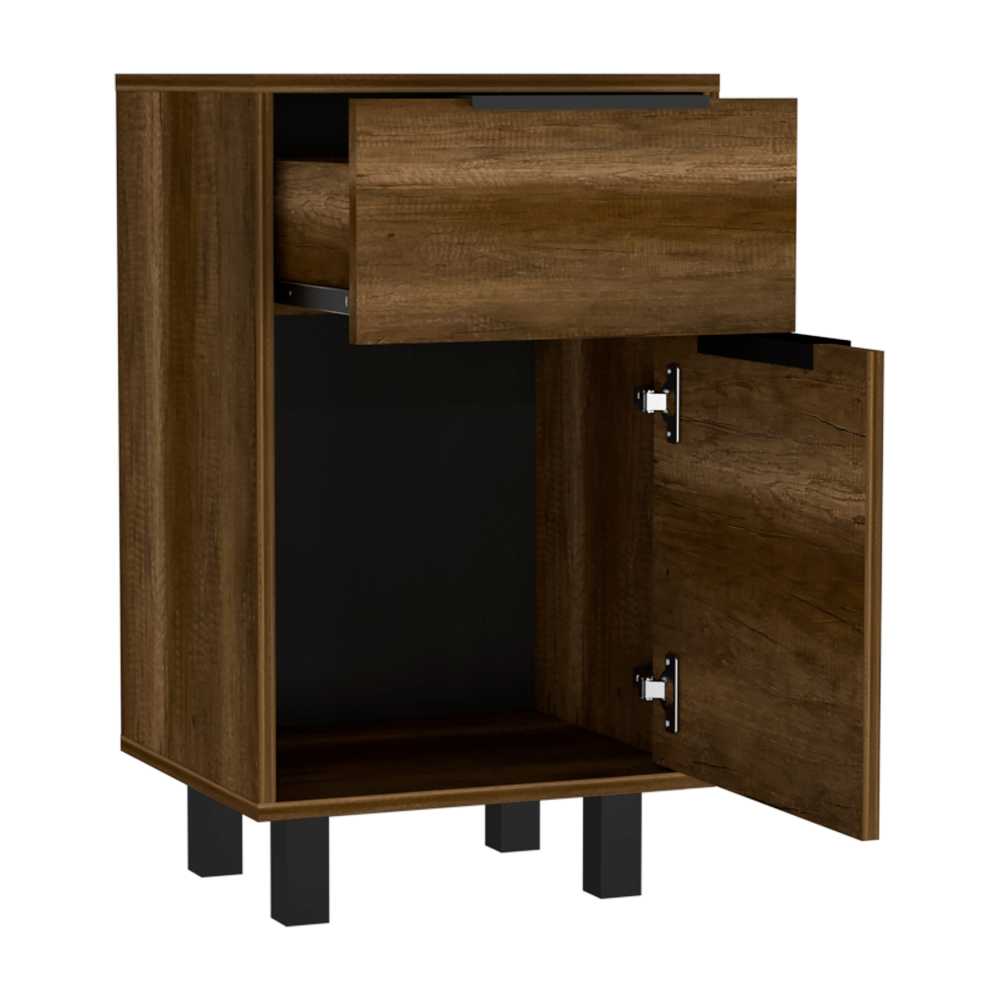 Mesa de Noche Kaia Caramelo 41 cm con Un Cajón y Una Puerta - Mesas de Noche | Bylmo