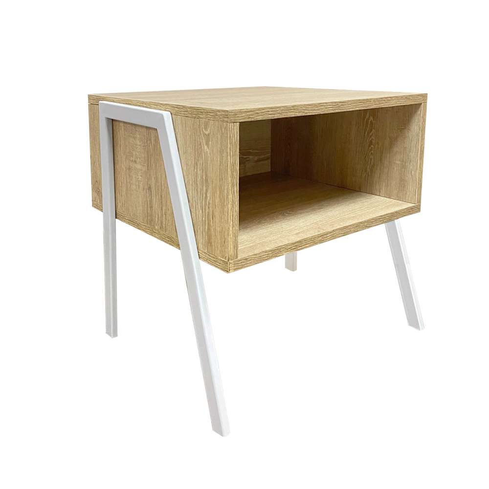 Mesa de Noche Nord Vienes y Blanco 40 cm - Mesas de Noche | Bylmo