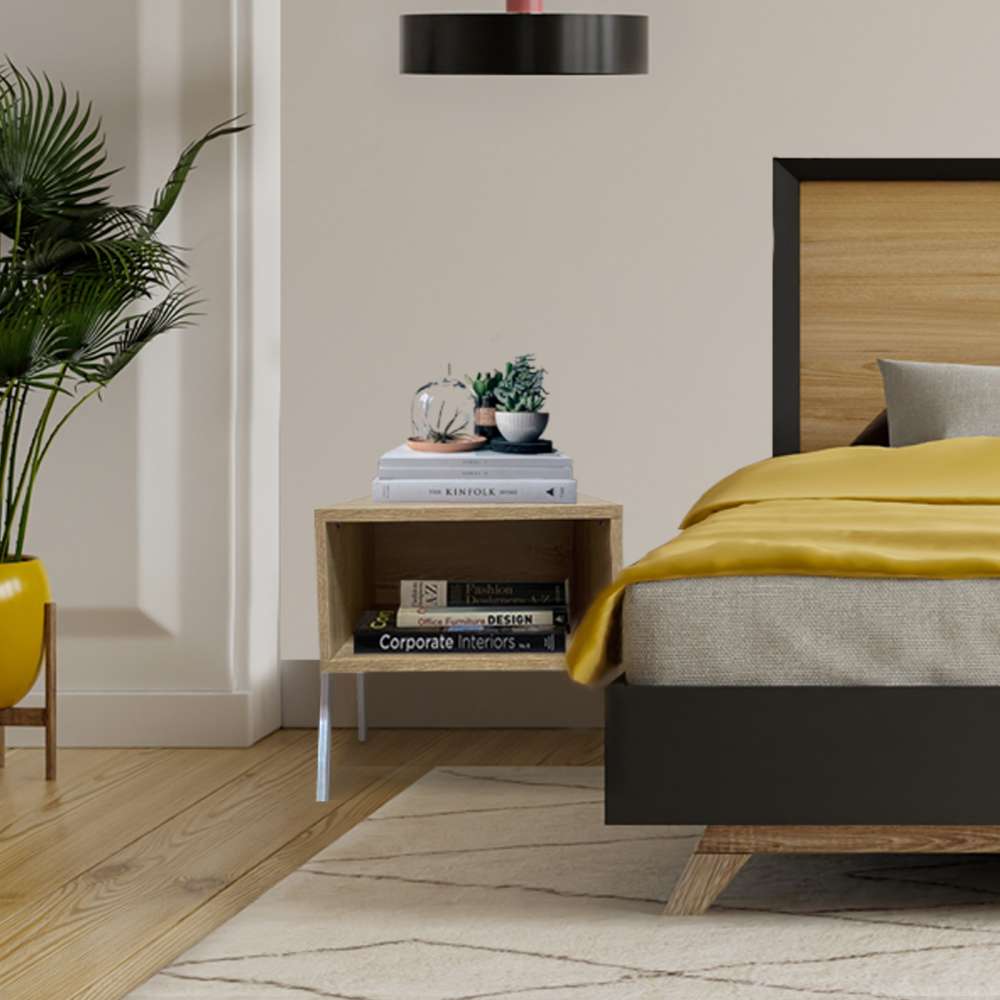 Mesa de Noche Nord Vienes y Blanco 40 cm - Mesas de Noche | Bylmo