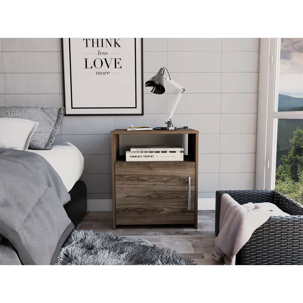 Mesa de Noche Nordico Coñac 50 cm con Una Puerta - Mesas de Noche | Bylmo