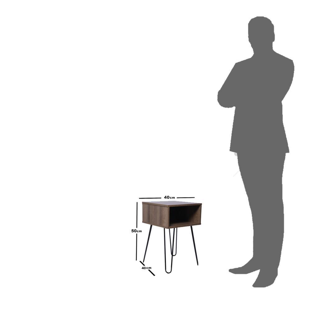 Mesa de Noche Paris Amareto y Negro 40 cm con Patas Metálicas - Mesas de Noche | Bylmo