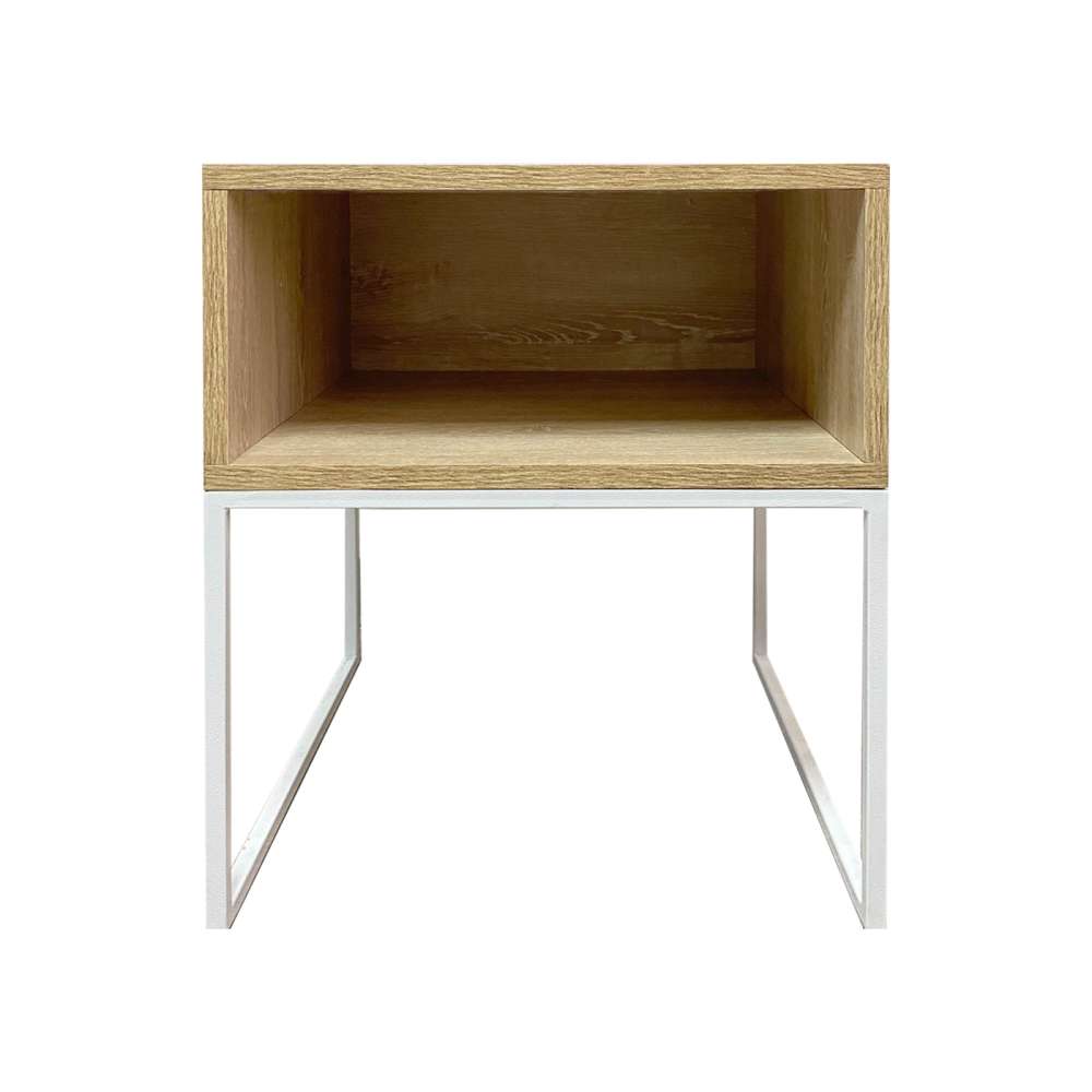 Mesa de Noche York Vienes y Blanco 40 cm - Mesas de Noche | Bylmo