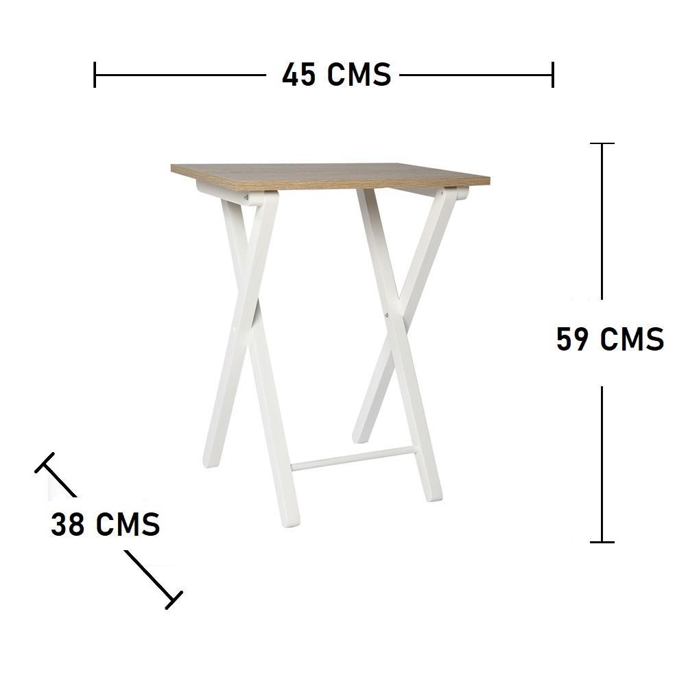 Mesa Ilusion Vienes y Blanco 38 cm Plegable - Mesas | Bylmo