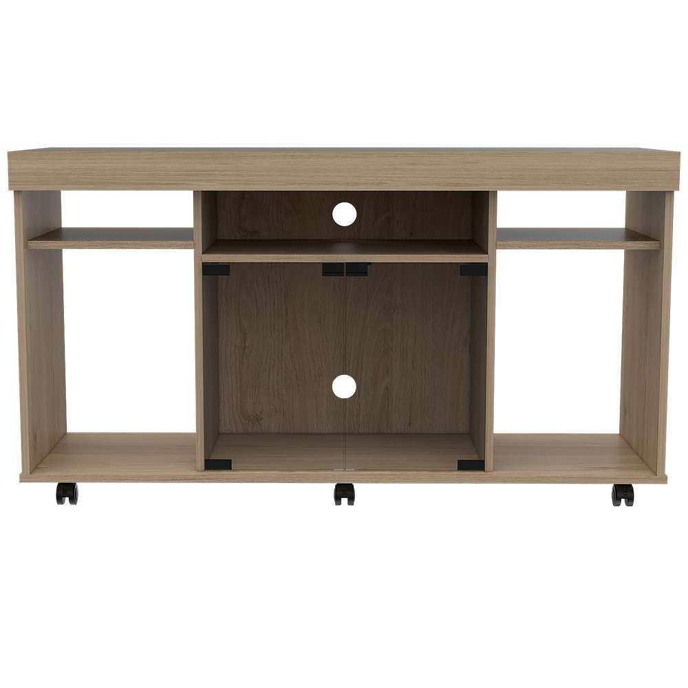 Mesa para TV Varmon Rovere 121.1x67cm Para TV Hasta 50 Pulgadas con Un Cajón con Ranuras para Cables y con Ruedas - Muebles para TV | Bylmo