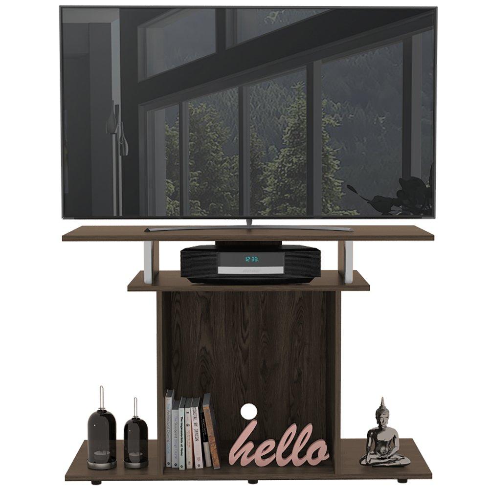 Mesa para TV Invy Coñac 99.5x68.4cm Para TV Hasta 43 Pulgadas sin Cajones con Ranuras para Cables y con Patas - Muebles para TV | Bylmo