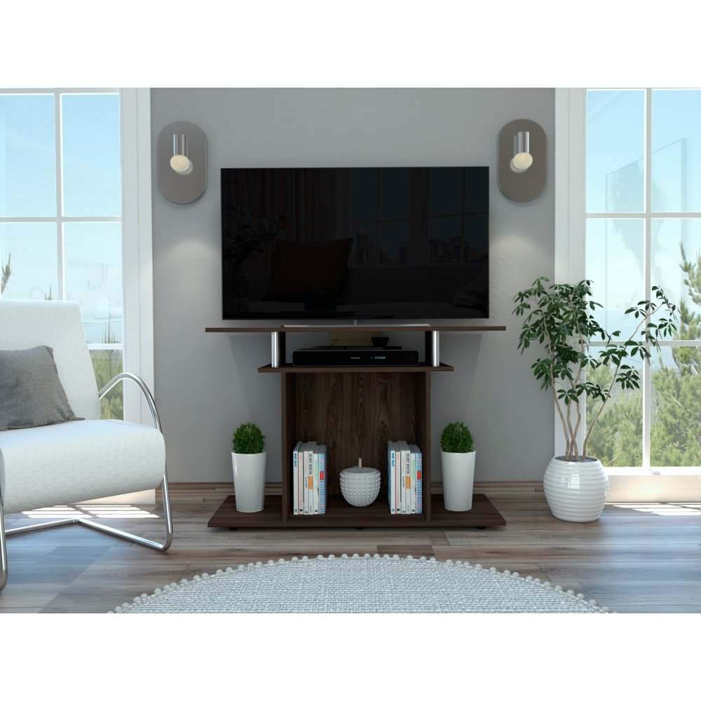 Mesa para TV Invy Coñac 99.5x68.4cm Para TV Hasta 43 Pulgadas sin Cajones con Ranuras para Cables y con Patas - Muebles para TV | Bylmo