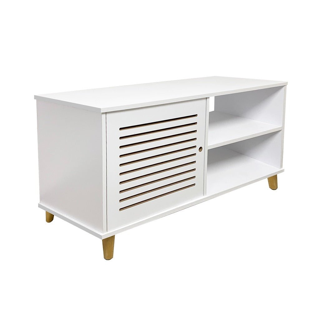 Rack Tolu Blanco 110 cm con Una Puerta - Muebles para TV | Bylmo