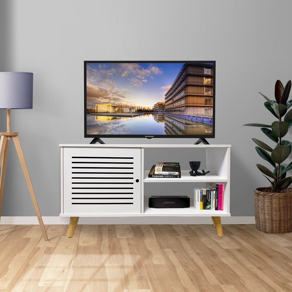Rack Tolu Blanco 110 cm con Una Puerta - Muebles para TV | Bylmo