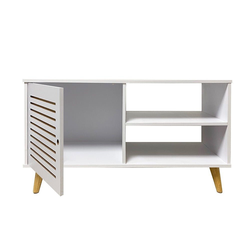 Rack Tolu Blanco 110 cm con Una Puerta - Muebles para TV | Bylmo