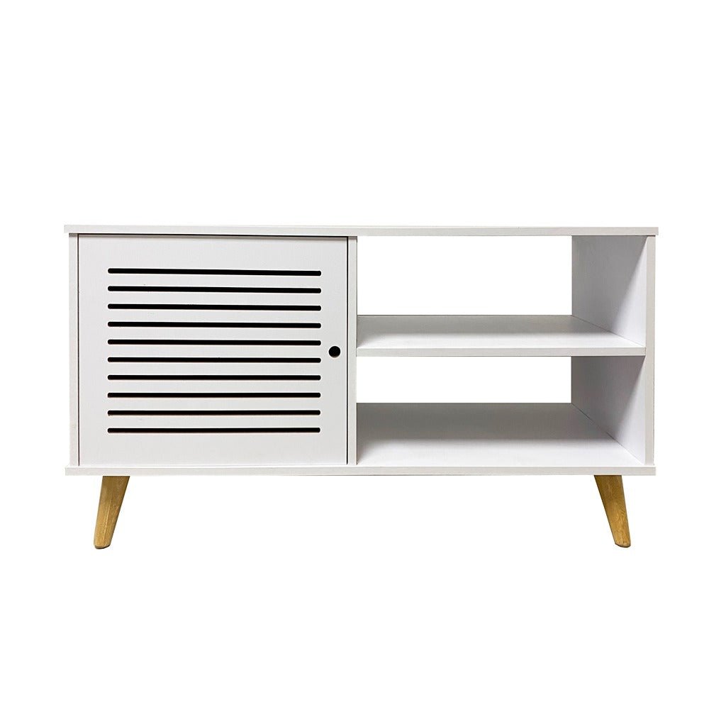 Rack Tolu Blanco 110 cm con Una Puerta - Muebles para TV | Bylmo