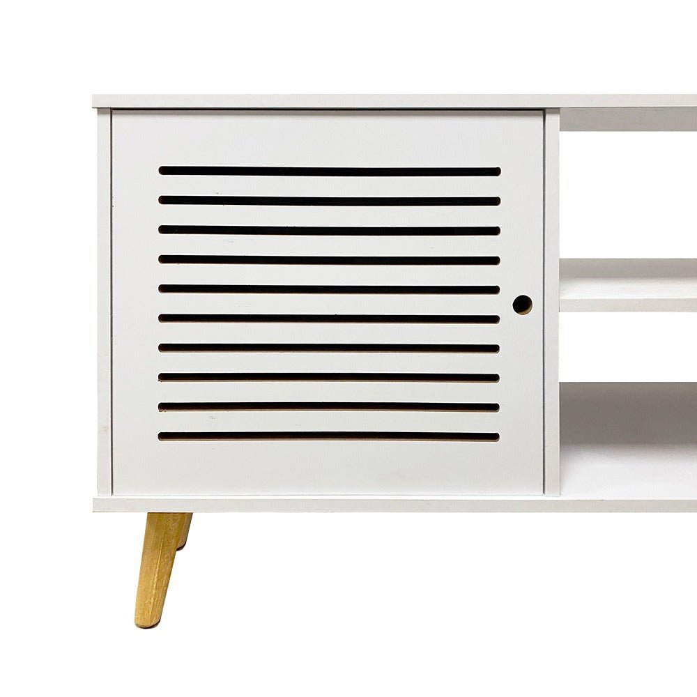 Rack Tolu Blanco 110 cm con Una Puerta - Muebles para TV | Bylmo