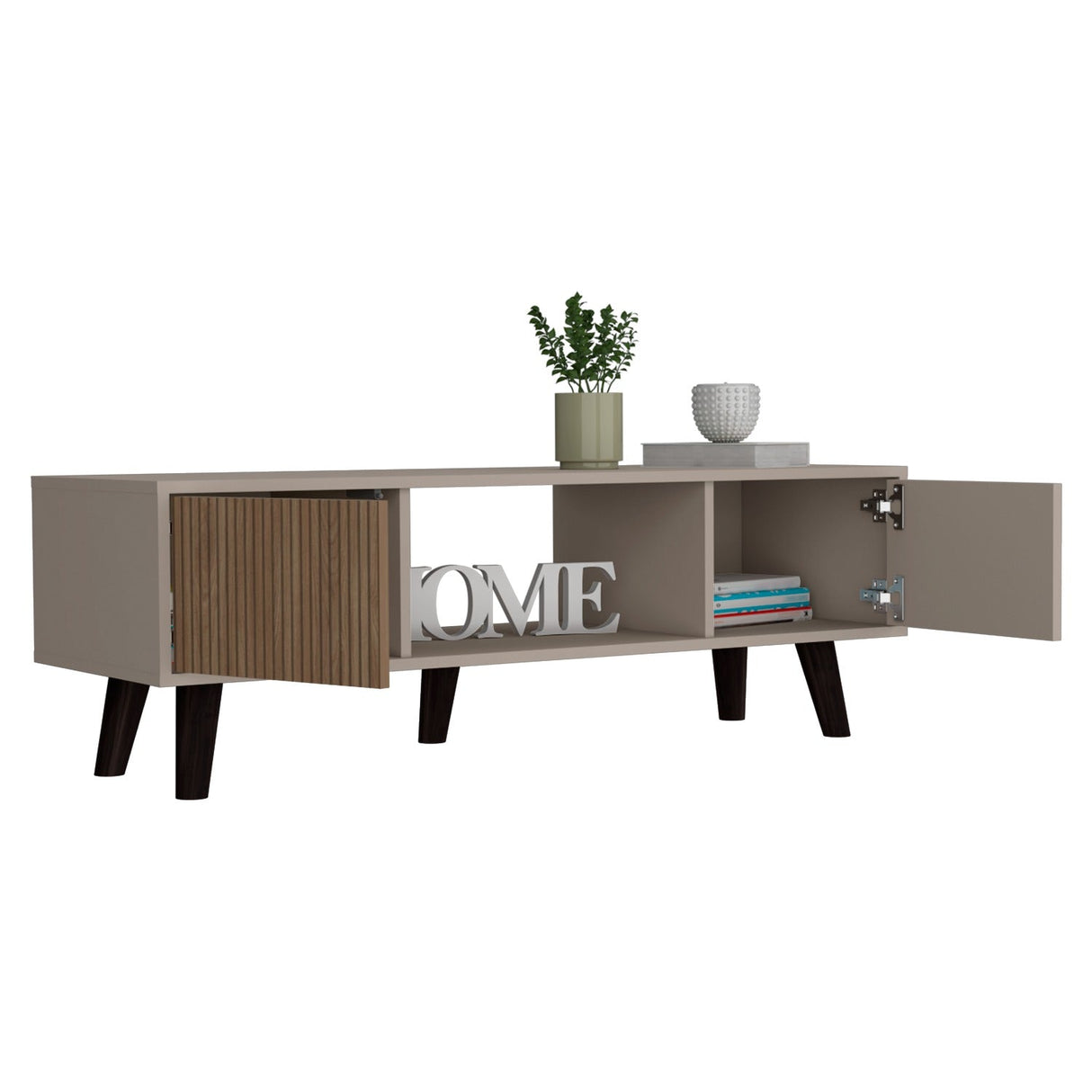Mesa de Centro Funes Taupe 120 cm Rectangular con Dos Puertas - Mesas de Centro | Bylmo