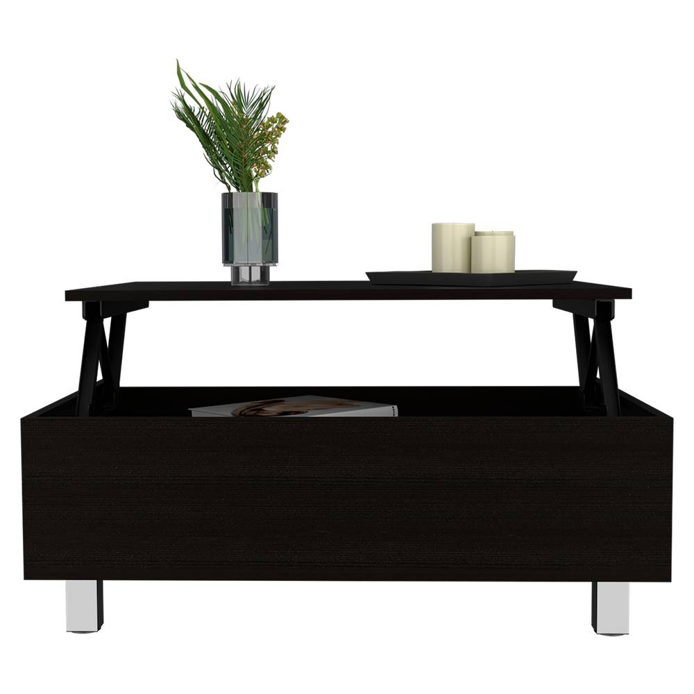 Mesa de Centro Gambia Plus Wengue 80x29.75cm Rectangular con Patas y con Compartimientos - Mesas | Bylmo