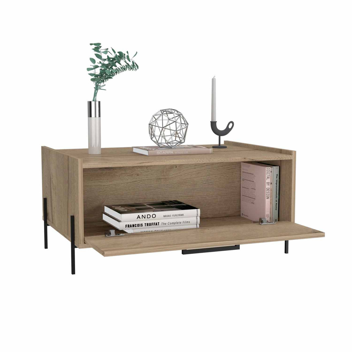 Mesa de Centro Shanghai Duna 84x40cm Rectangular con Patas y con Compartimientos - Mesas de Centro | Bylmo