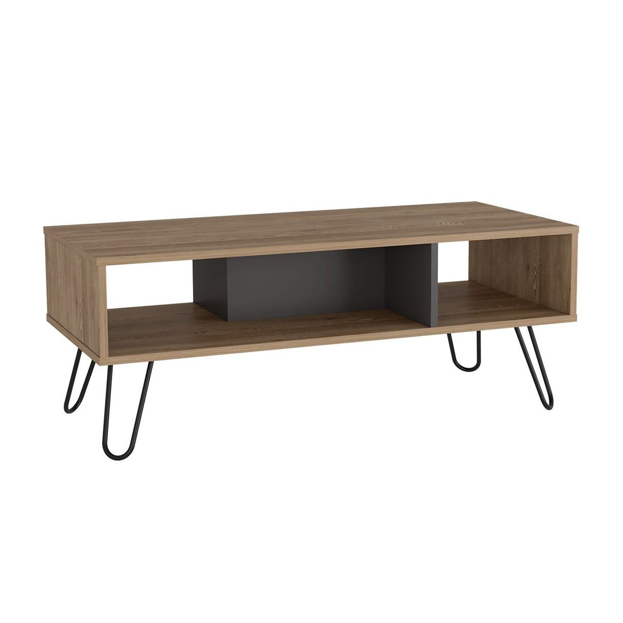 Mesa de Centro Vegas Miel 101x40cm Rectangular con Patas y con Compartimientos - Mesas de Centro | Bylmo