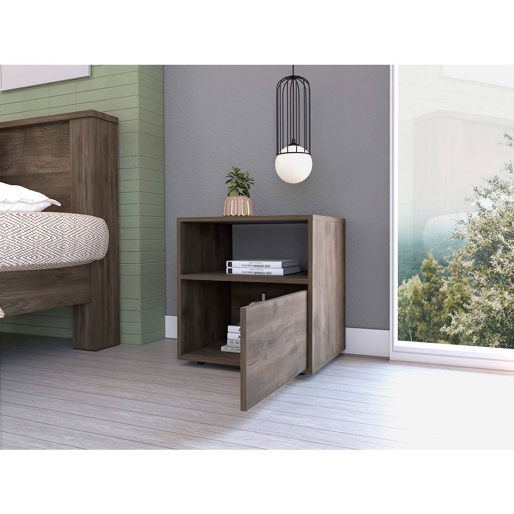 Mesa de Noche Galento Bellota 50 cm con Una Puerta - Mesas de Noche | Bylmo