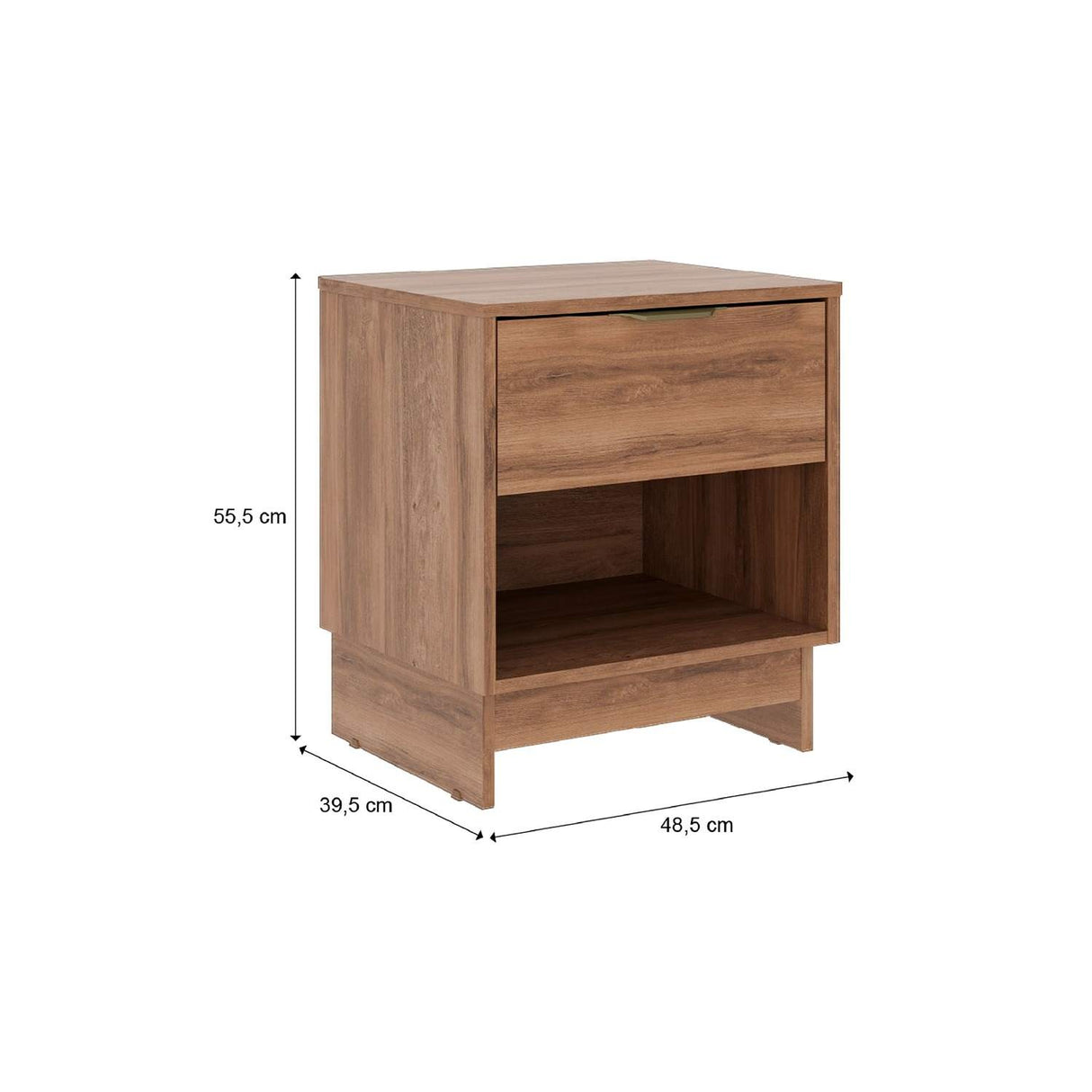 Mesa de Noche Hanaki Noce 48x56cm con Un Cajón y con Un Compartimiento - Mesas de Noche | Bylmo